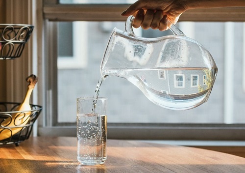 a glass of filtered water